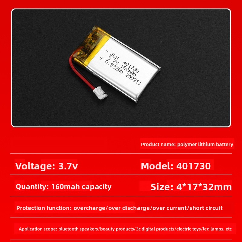 401730 3.7V 160mAh Baterai Lit - Renewable Energy Source ulasan dan harga