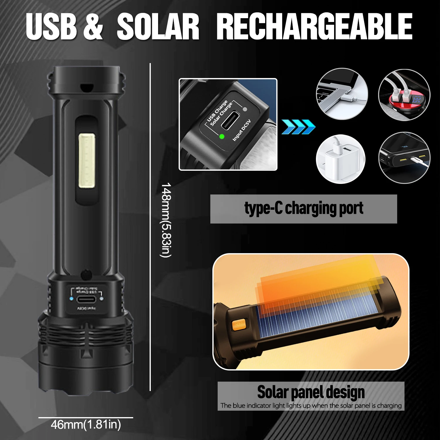 Senter Tenaga Surya Senter Isi - Renewable Energy Source ulasan dan harga