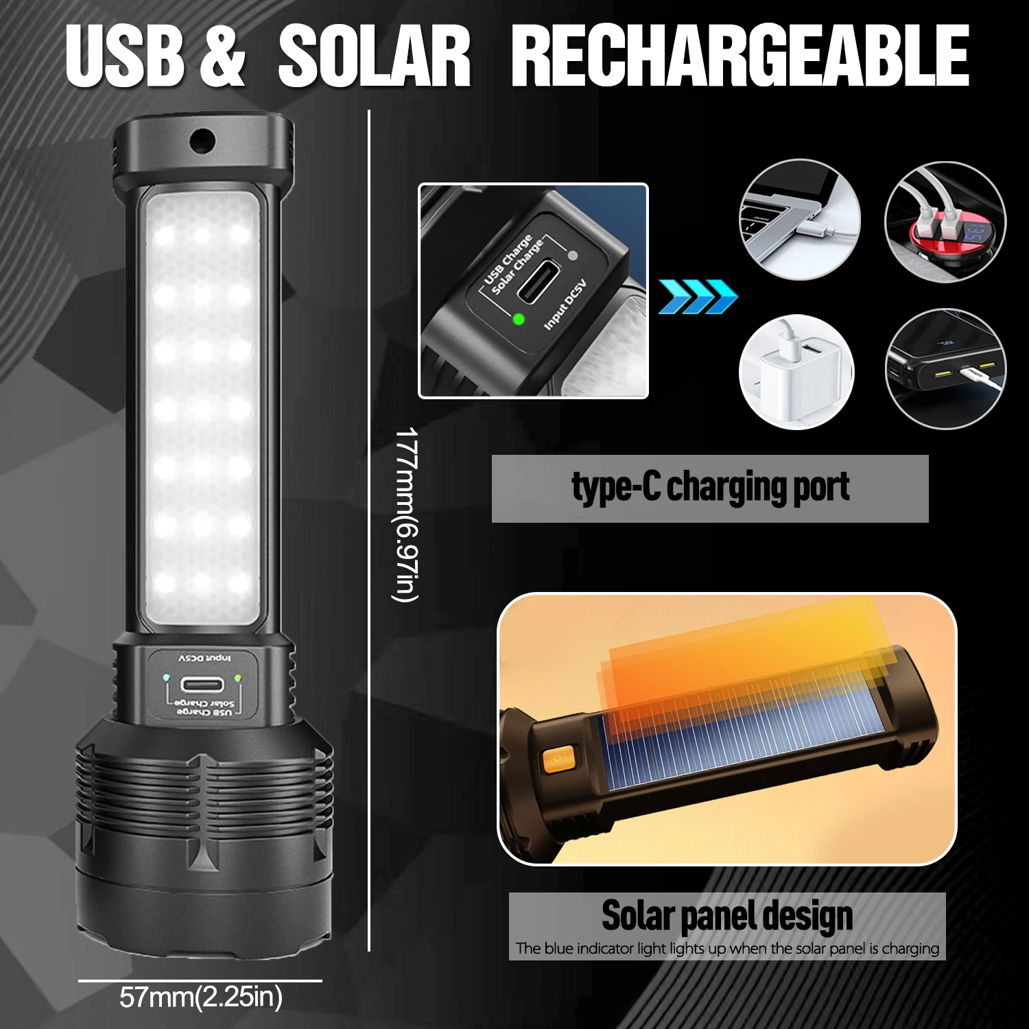 Senter Tenaga Surya Senter Isi - Renewable Energy Source ulasan dan harga