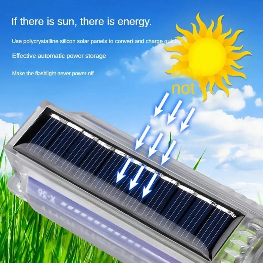 Senter LED Kuat Dengan Lampu S - Renewable Energy Source ulasan dan harga